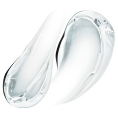 composition of smears of transparent cosmetic gel on an empty background