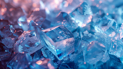 Crystal clear abstract ice textures enchant viewers.