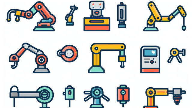 automation line icons 256 x 256