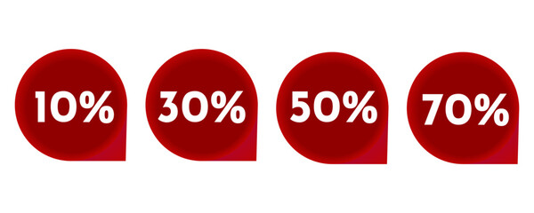 Bullet point vector discount icons
Red 3D icons of sales, discounts