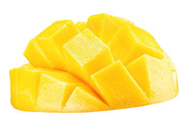 mango slices isolated on the white background. Clipping path