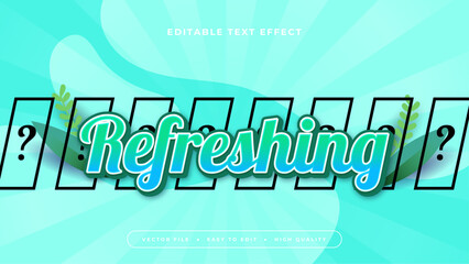 Green and blue refreshing 3d editable text effect - font style