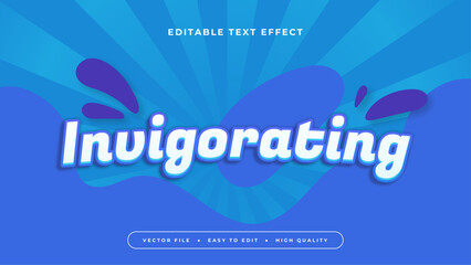 Blue and white invigorating 3d editable text effect - font style