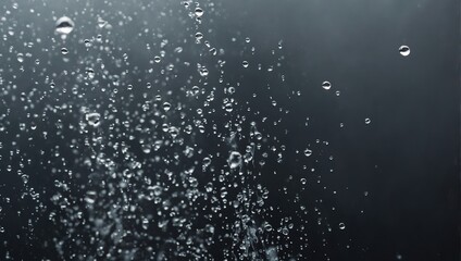 squirt a droplet of water Background liquid sprayer with steam, fog, and mist Fresh aerosol sprinkler in grey colour
