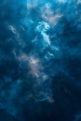 Obraz premium Digital vintage painting Abstract geometric blue