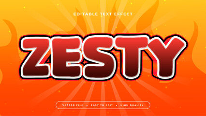 Red white and orange zesty 3d editable text effect - font style