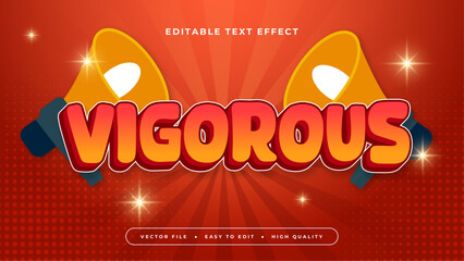 Red orange and white vigorous 3d editable text effect - font style