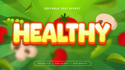 Colorful healthy 3d editable text effect - font style