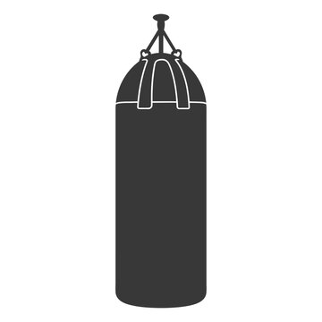 recommend clip art: Silhouette punching bag black color only full