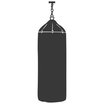 recommend clip art: Silhouette punching bag black color only full