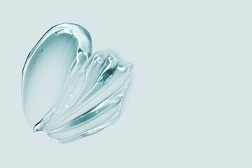 composition of smears of cosmetic blue gel on a blue background