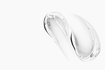 composition of smears of cosmetic transparent gel on a light background