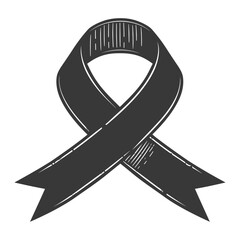 Silhouette Ribbon banner black color only