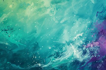Abstract oceanic art with a splash of cosmic stardust