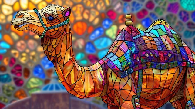 Stained Glass Camel 