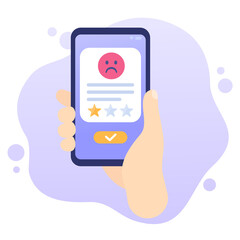 bad review icon with phone