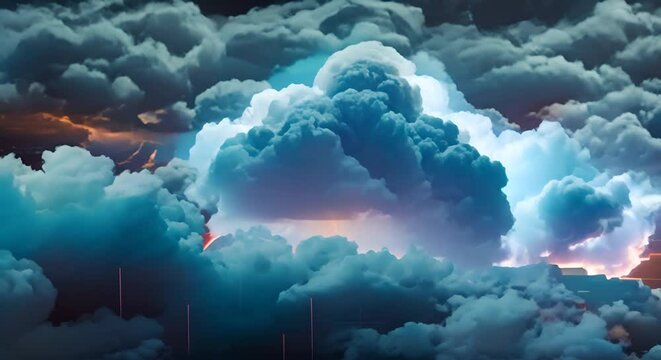 Expansion of data cloud turning into stormy clouds