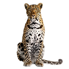 leopard in front of white background