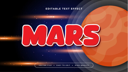 Red orange and blue mars 3d editable text effect - font style