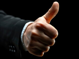 Business people give thumbs up