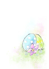 Watercolor paper textured background for eastr greeting card eggs