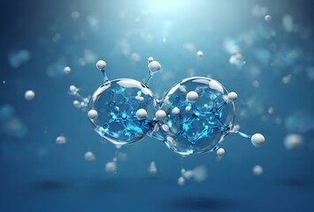 abstract background of bubbles and chemical structure  