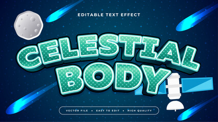 Green blue and gray grey celestial body 3d editable text effect - font style