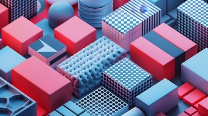 Grid System: A 3D vector illustration of a grid system applied to a branding project
