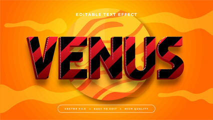 Red orange and black venus 3d editable text effect - font style