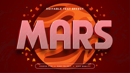 Red and orange mars 3d editable text effect - font style