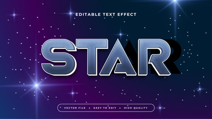 Blue and purple violet star 3d editable text effect - font style