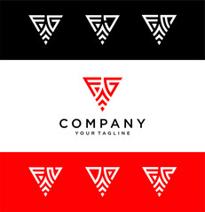 FG triangle logo ,triangle monogram logo with two initials vector Icon, mature, masculine, sophisticated, geometric powerful logo.