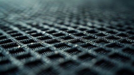 Grid Texture: A photo of a grid pattern on a fabric surface - obrazy, fototapety, plakaty