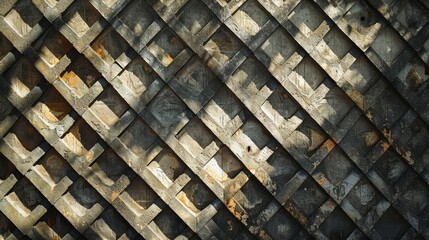Grid Texture: A photo of a grid pattern created by shadows of a window frame on a wall - obrazy, fototapety, plakaty