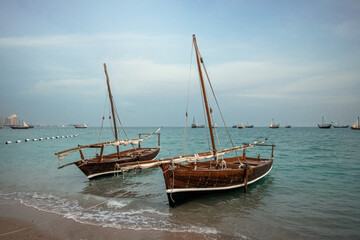 Naklejka na ściany i meble Traditional Dhow Boat Festival Katara Beach Qatar