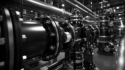 Fototapeta premium Black Shot of Water Purification System