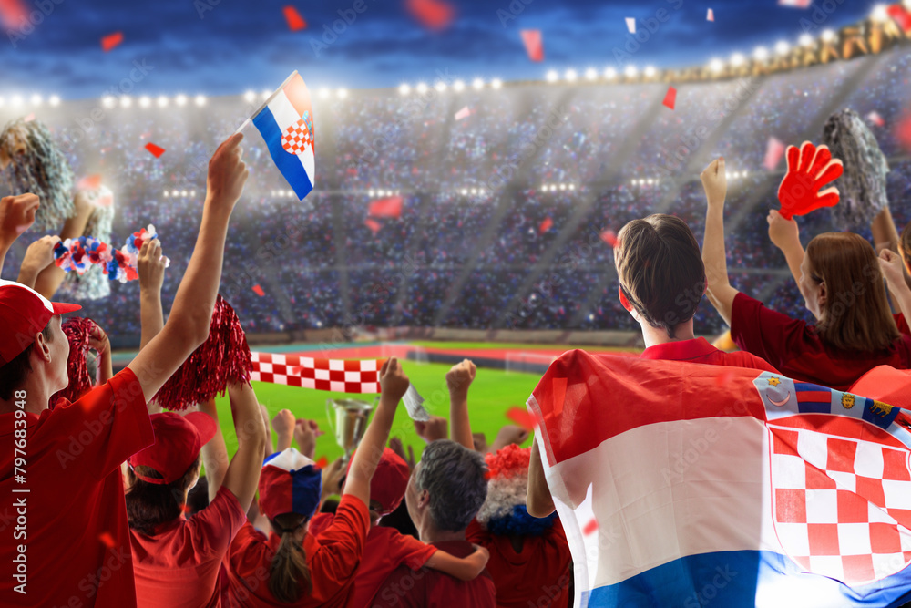 Canvas Prints Croatia football team supporter on stadium.