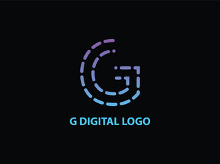 G digital letter mark design vector icon, creative and modern G logo vector G logo 