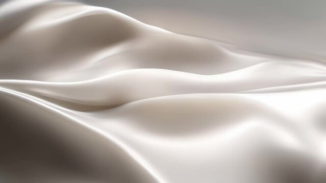 Elegant white silk fabric flowing, smooth texture, luxurious background.