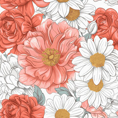 flower, pattern, seamless, floral, nature