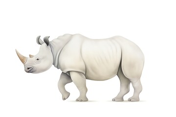 Obraz premium A drawing watercolor of Greater OneHorned Rhinoceros Also known as the Indian rhinoceros