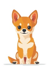 flat illustration of chihuahua dog with calming colors