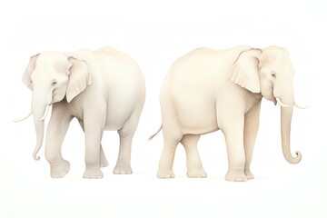 Obraz premium A drawing watercolor of Asian Elephant Smaller ears than their African cousins, these elephants are found in India and Southeast Asia