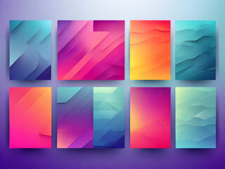 Fototapeta premium set of abstract banners vector, design, business, banner, card, illustration, template, web, pattern,Ai generated 