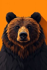 flat illustration of grizzly bear with calming colors