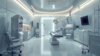 The Minimalist Surgical Room Featuring Advanced Imaging Equipment