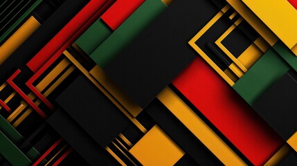 Abstract Geometric Background Inspired by Black History Month Theme