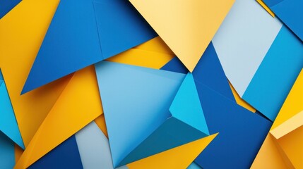 Obraz premium Abstract Geometric Background with Blue and Yellow Tones