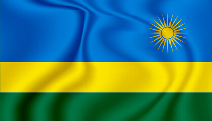 rwanda national flag in the wind illustration image