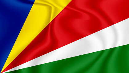 seychelles national flag in the wind illustration image
